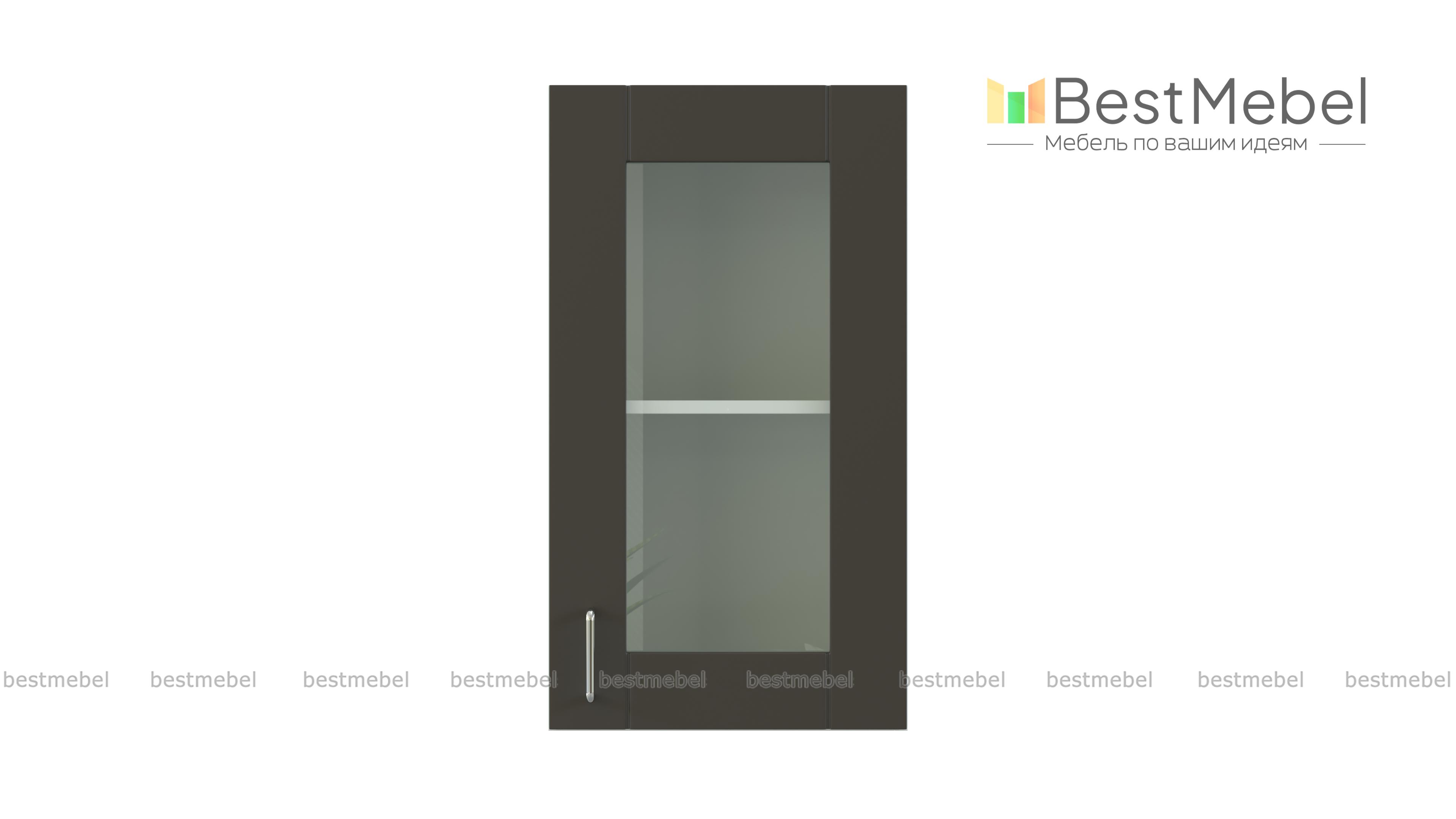 Шкаф верхний с 1-ой остекленной дверцей Лофт BMS - Фото