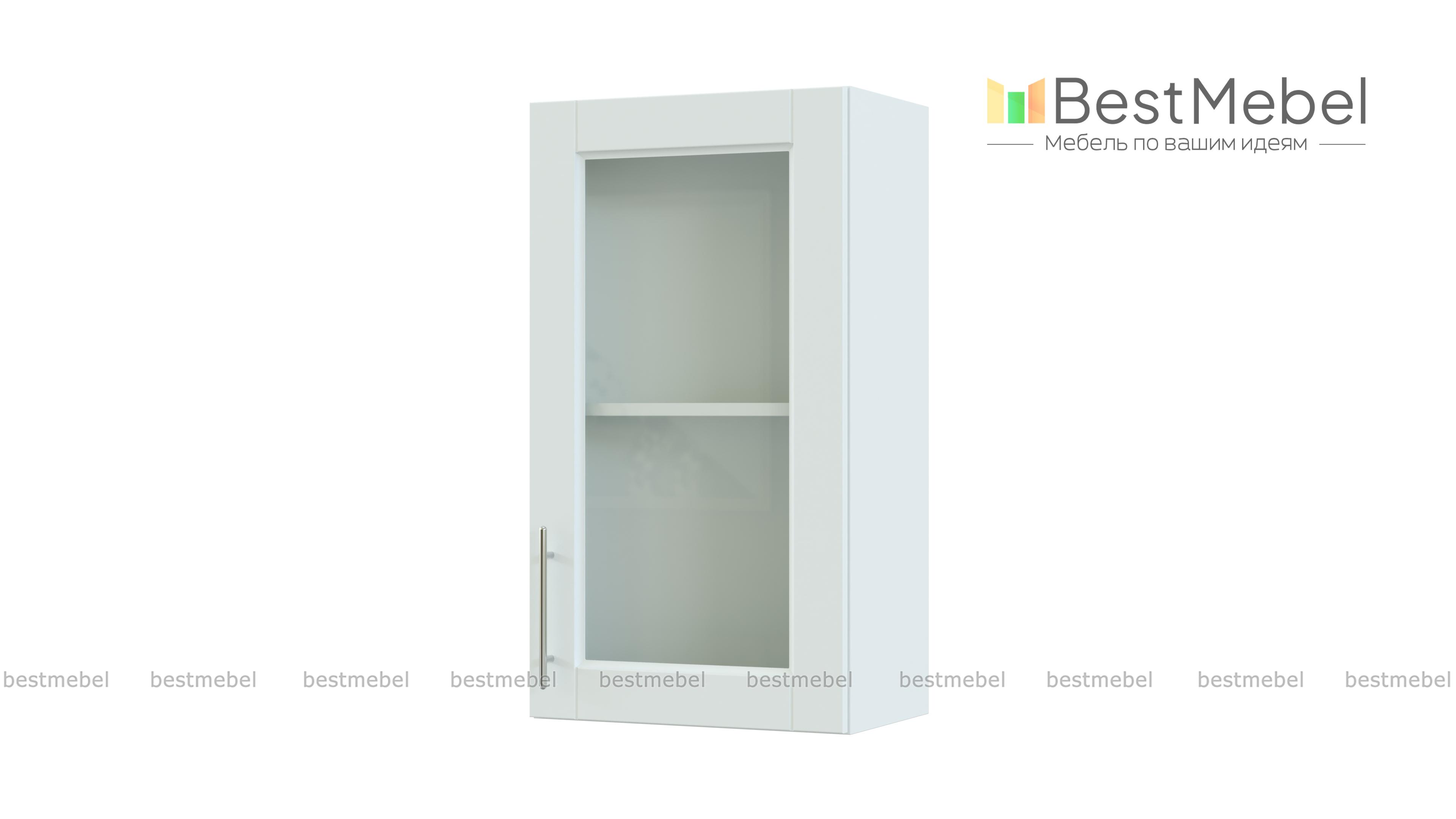 Шкаф верхний торцевой остекленный Сканди BMS - Фото