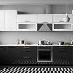 Кухня Черно-белый металлик №3 BMS - Фото 2