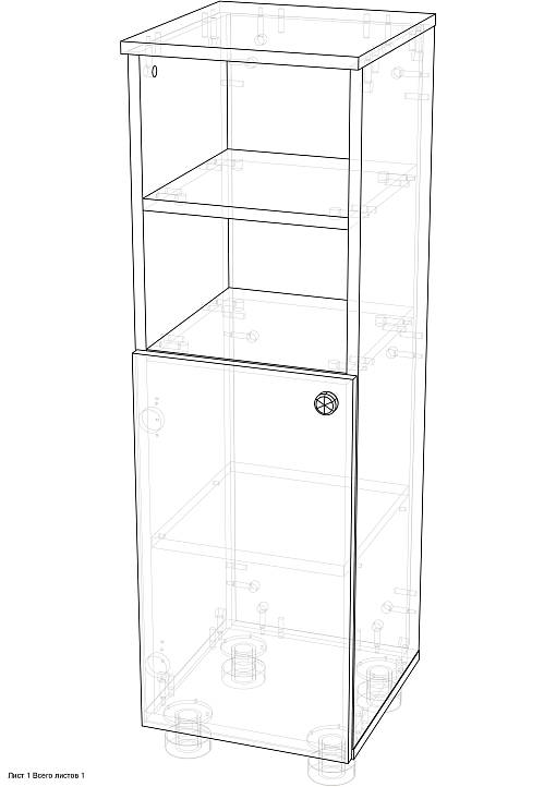 Пенал в ванную (330х1083х355)