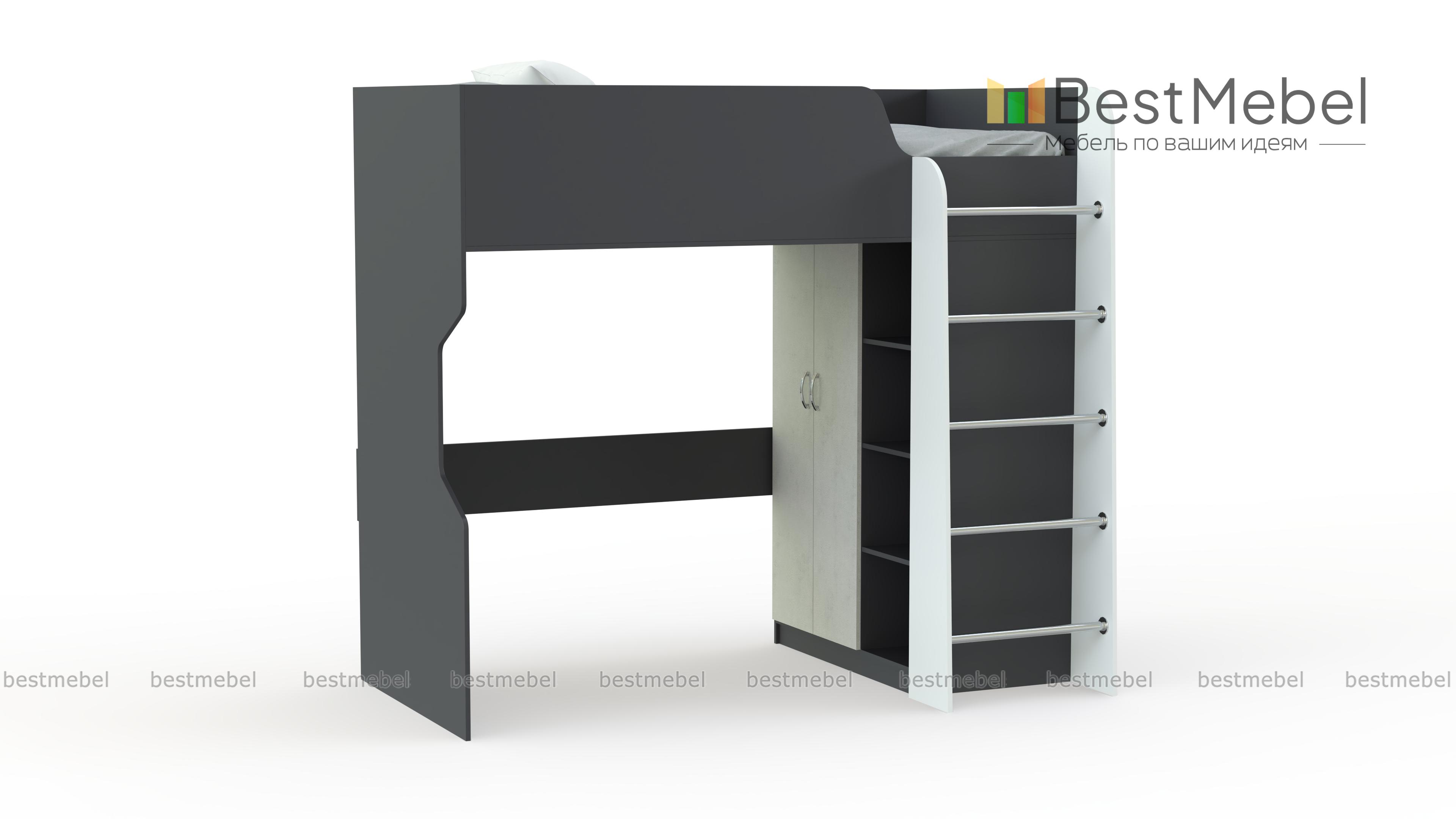 Кровать-чердак детская Дарина-03 BMS - Фото