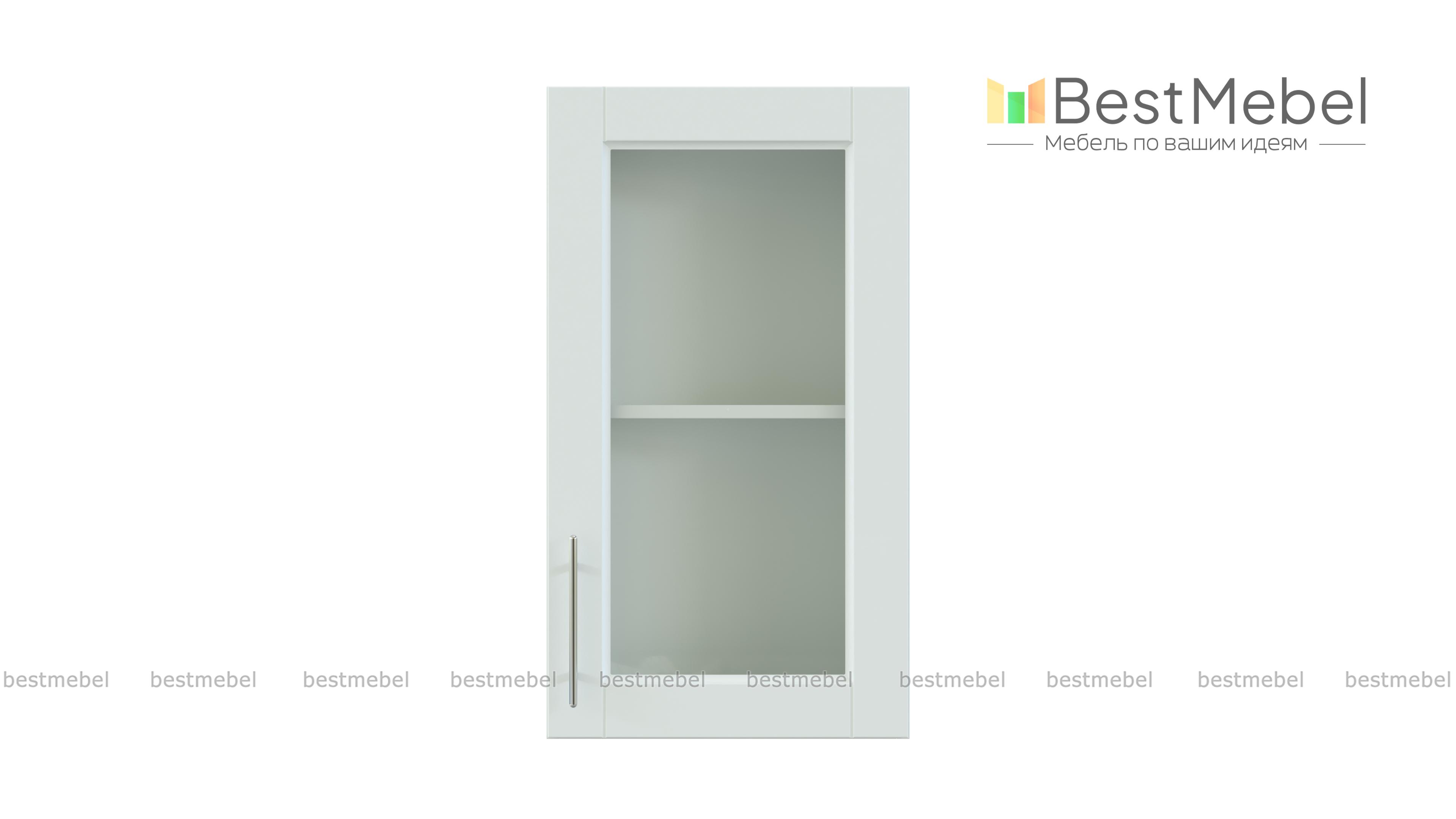 Шкаф верхний торцевой остекленный Сканди BMS - Фото