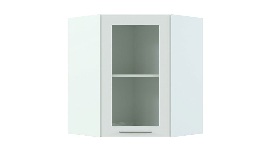 Шкаф верхний угловой со стеклом 550 Капля BMS - Фото