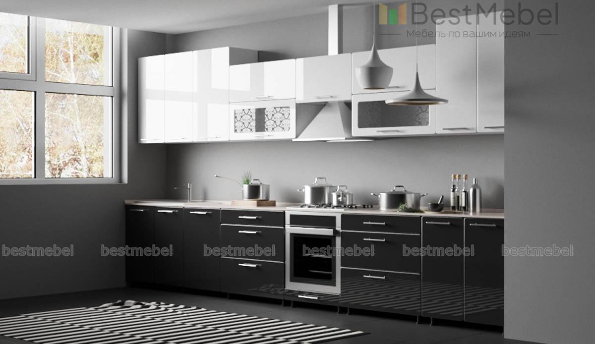 Кухня Черно-белый металлик №3 BMS - Фото