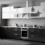 Кухня Черно-белый металлик №3 BMS - Фото 3