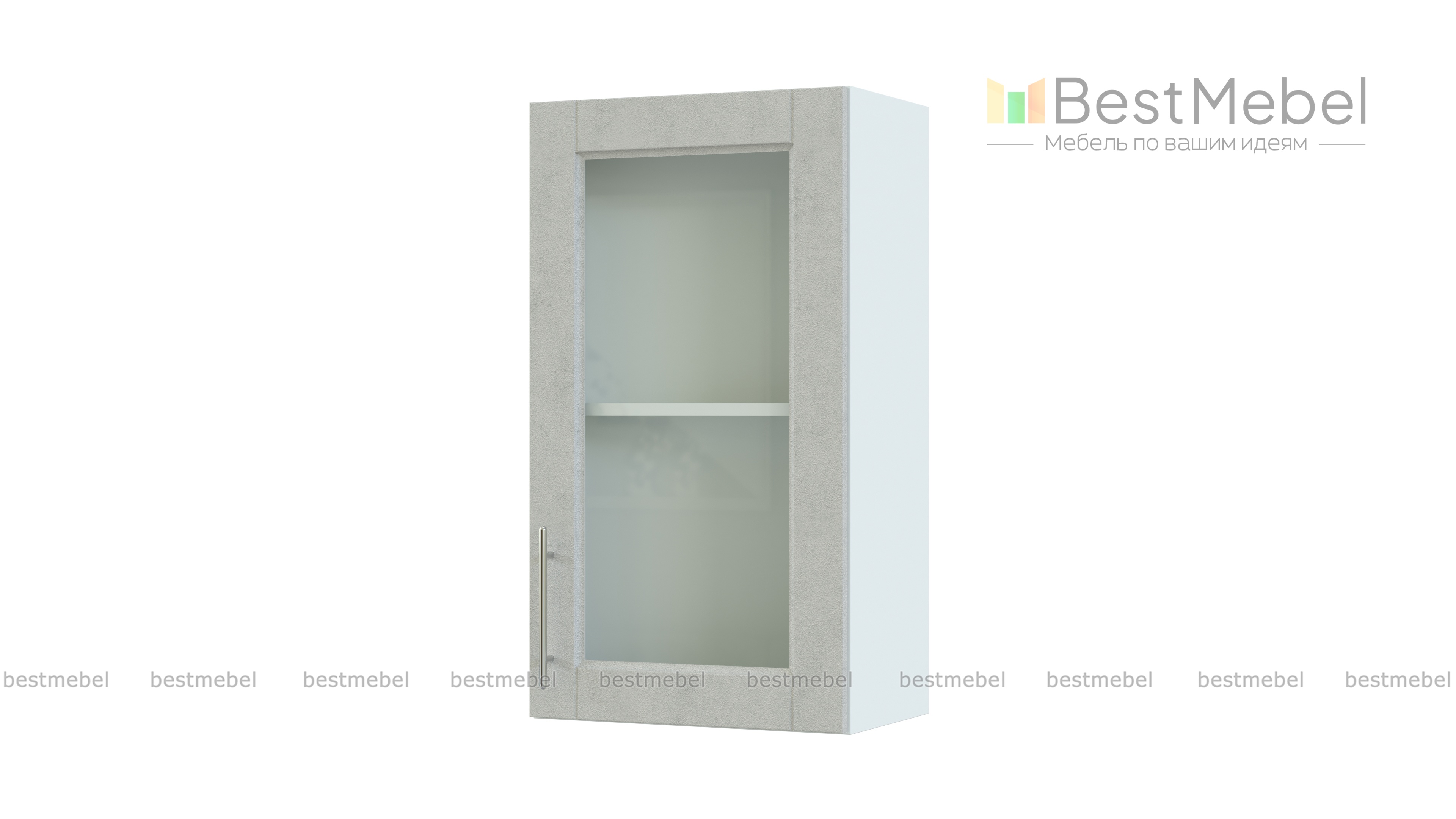 Шкаф верхний торцевой остекленный Сканди BMS