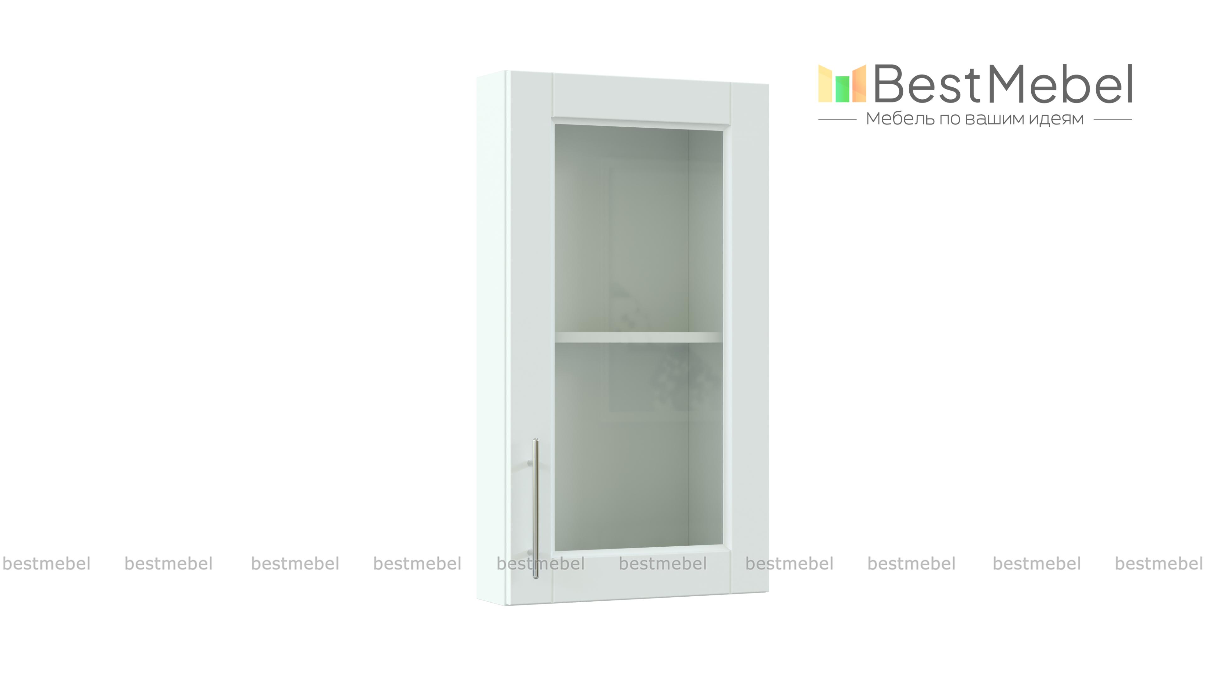 Шкаф верхний торцевой остекленный Сканди BMS - Фото